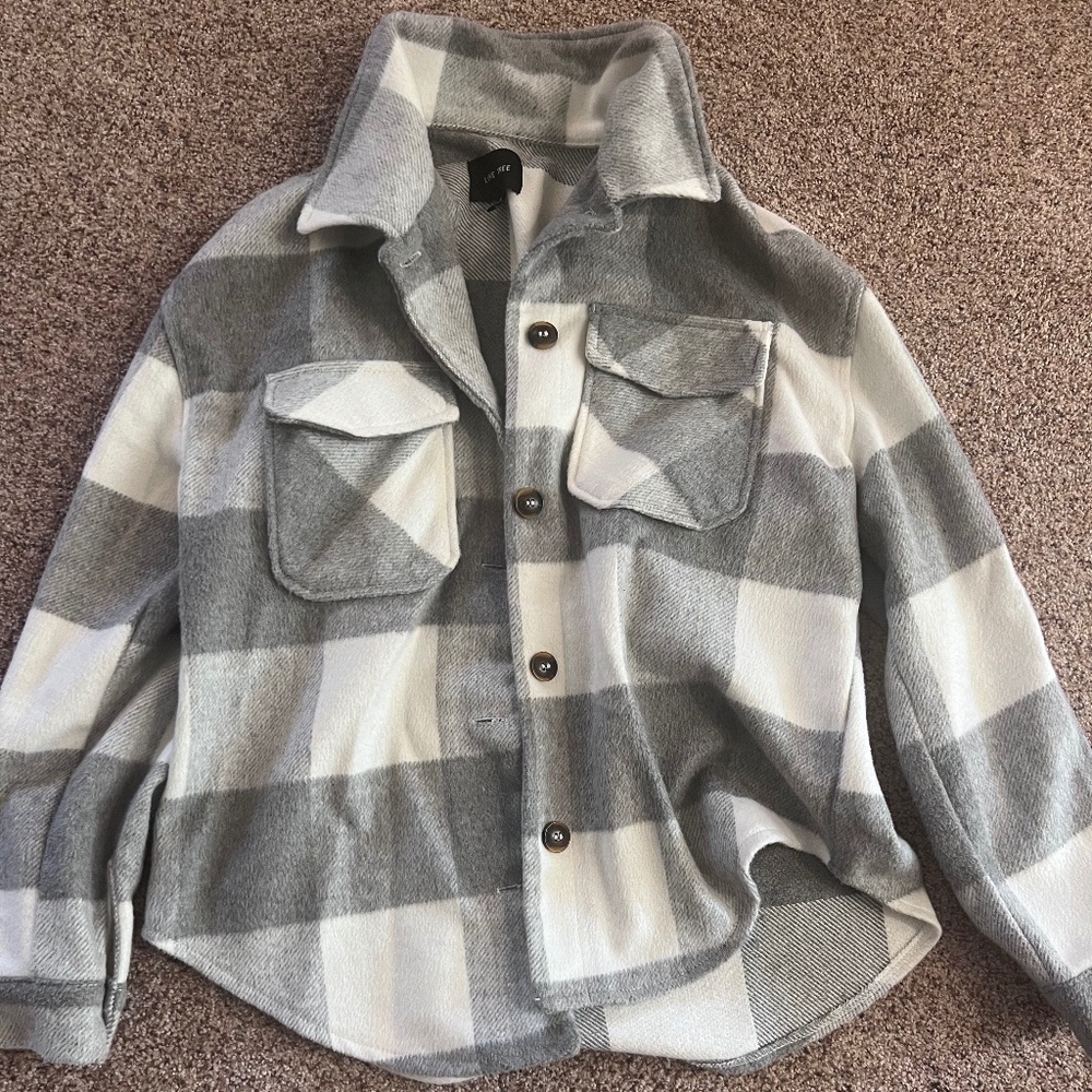 Pink Blush Maternity Grey/White Shacket